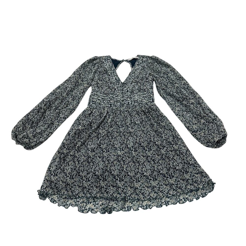 Abercrombie & Fitch Womens XS Floral Long Sleeve Puffed Mini Dress Corset Top